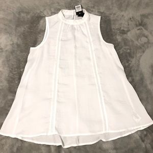 Mossimo (Target) Sleeveless High Mock-Neck Flowy Blouse